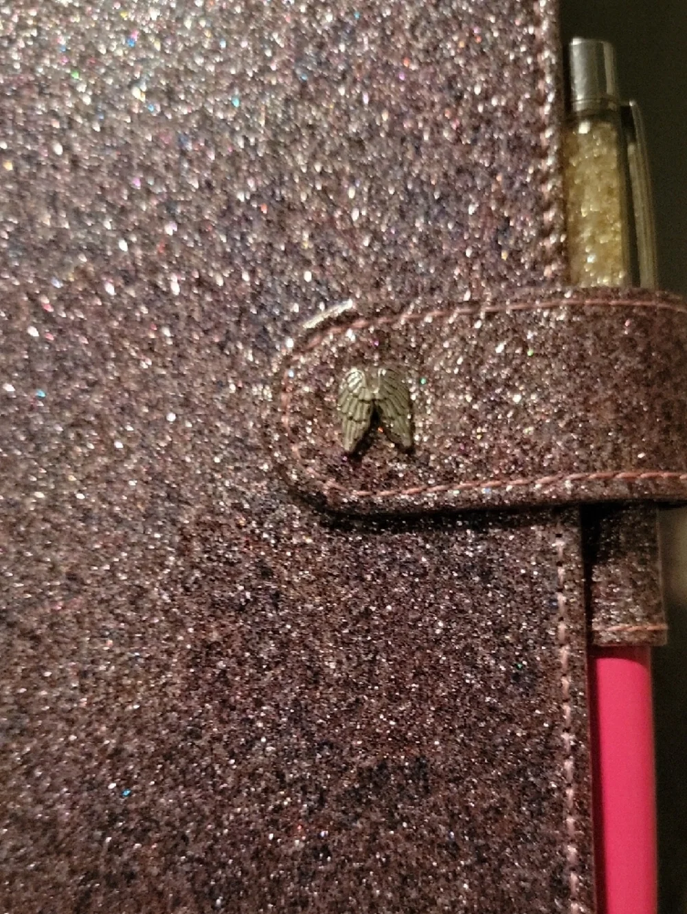 Victoria's Secret Limited Edition Sparkly Pink Angel Wing Notebook with Pen Y2K